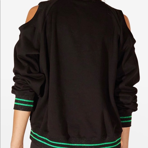 Cynthia Rowley cold shoulder sweatshirt 🖤💚🖤💚 - Picture 3 of 8